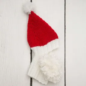 Red Heart Knit Santa Doggie Hat