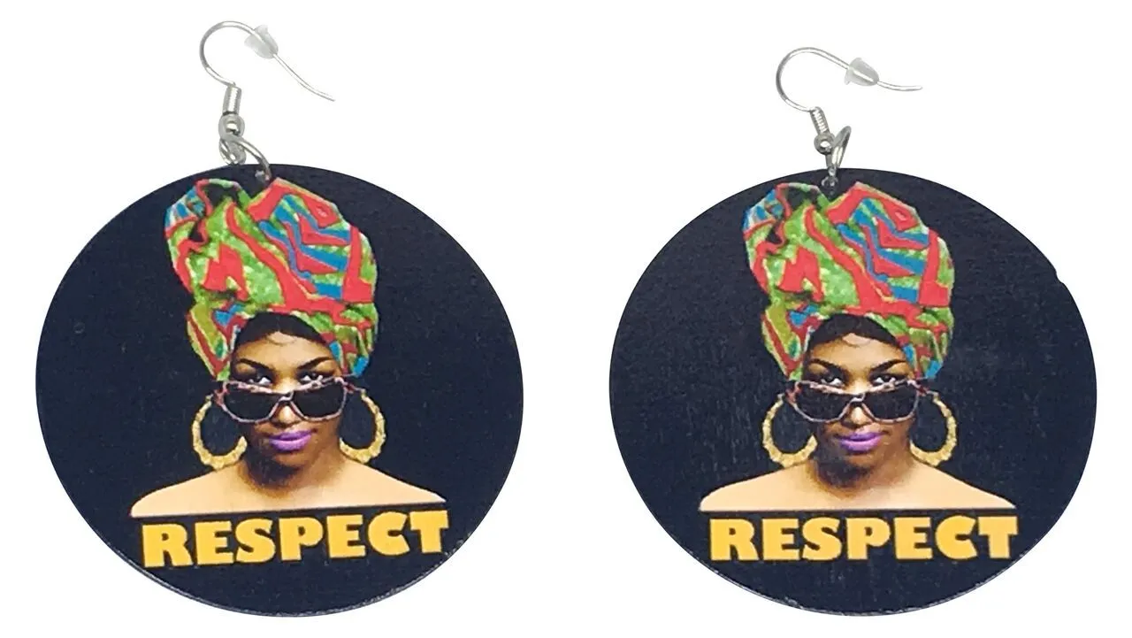 'Respect Yo Woman' Afrocentric Earrings | Afrocentric Earrings | Natural Hair Earrings | Afrocentric Jewelry