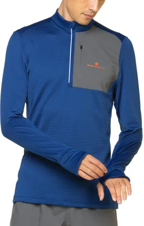 Ronhill Tech Winter Half Zip Long Sleeve Mens Running Top - Blue