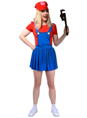 Super Red Plumber Womens Mario Costume