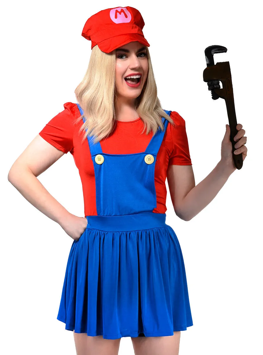 Super Red Plumber Womens Mario Costume