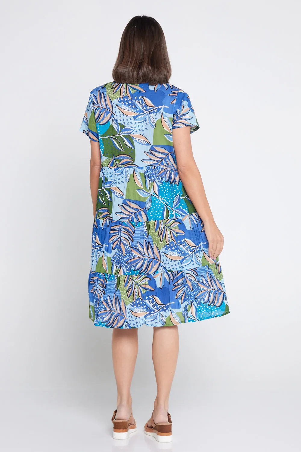 Thalia Tiered Dress - Dot Cross Tropical