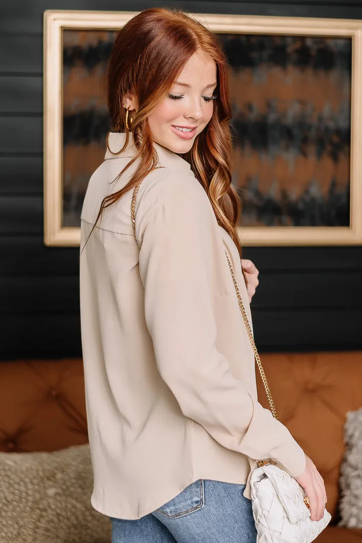 The End Game Button Up Top | Beige