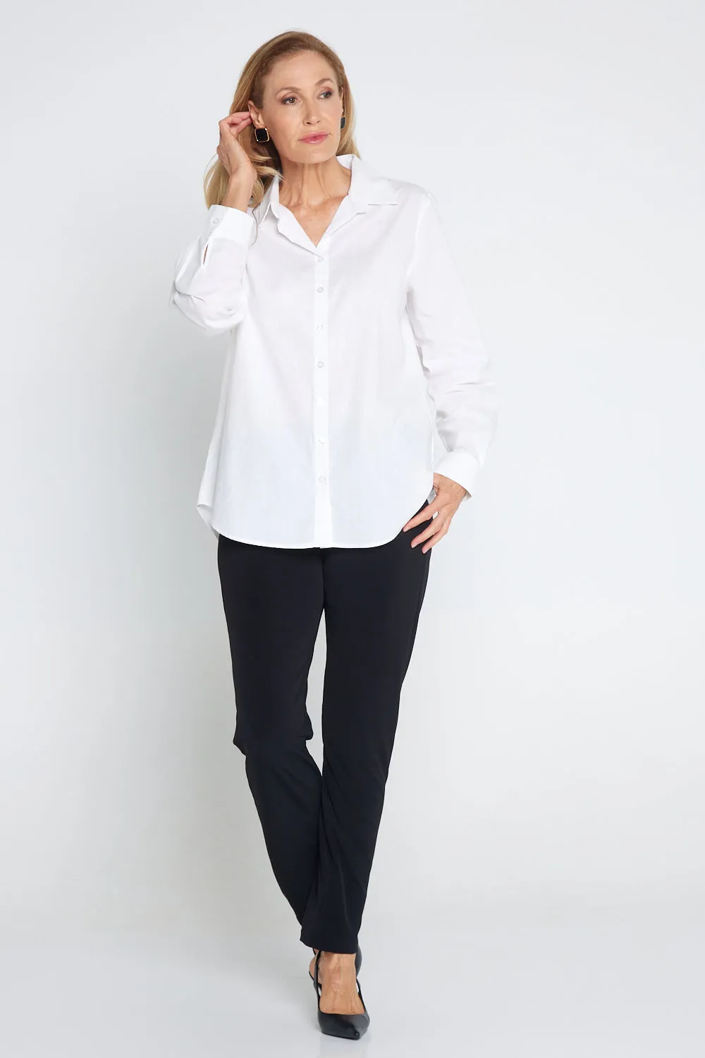 The Tulio Cotton & Linen Shirt - White