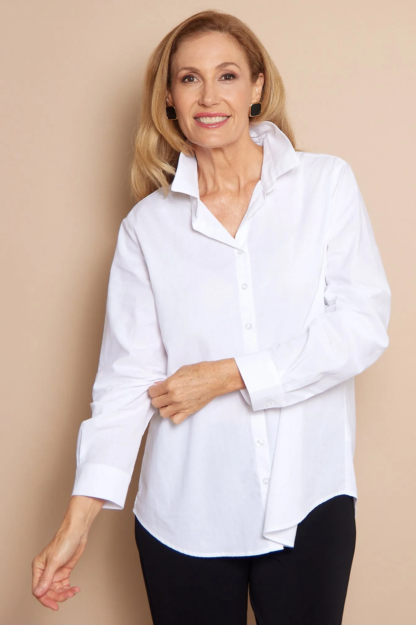 The Tulio Cotton & Linen Shirt - White