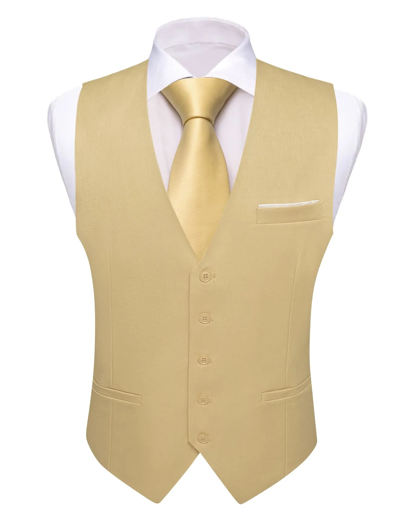 Ties2you Work Vest Beige Solid Button Silk Mens Dress Vest Jacket Fashion