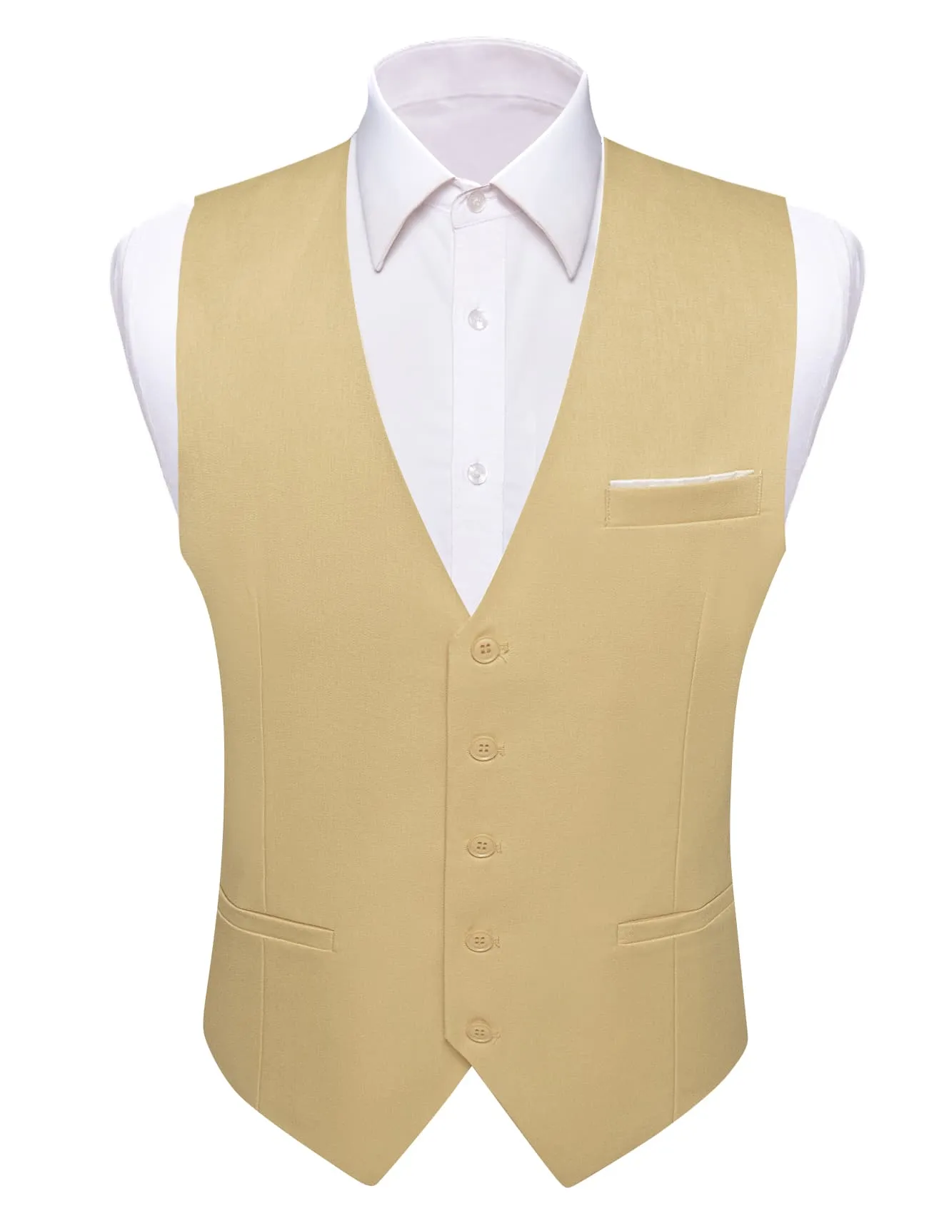 Ties2you Work Vest Beige Solid Button Silk Mens Dress Vest Jacket Fashion