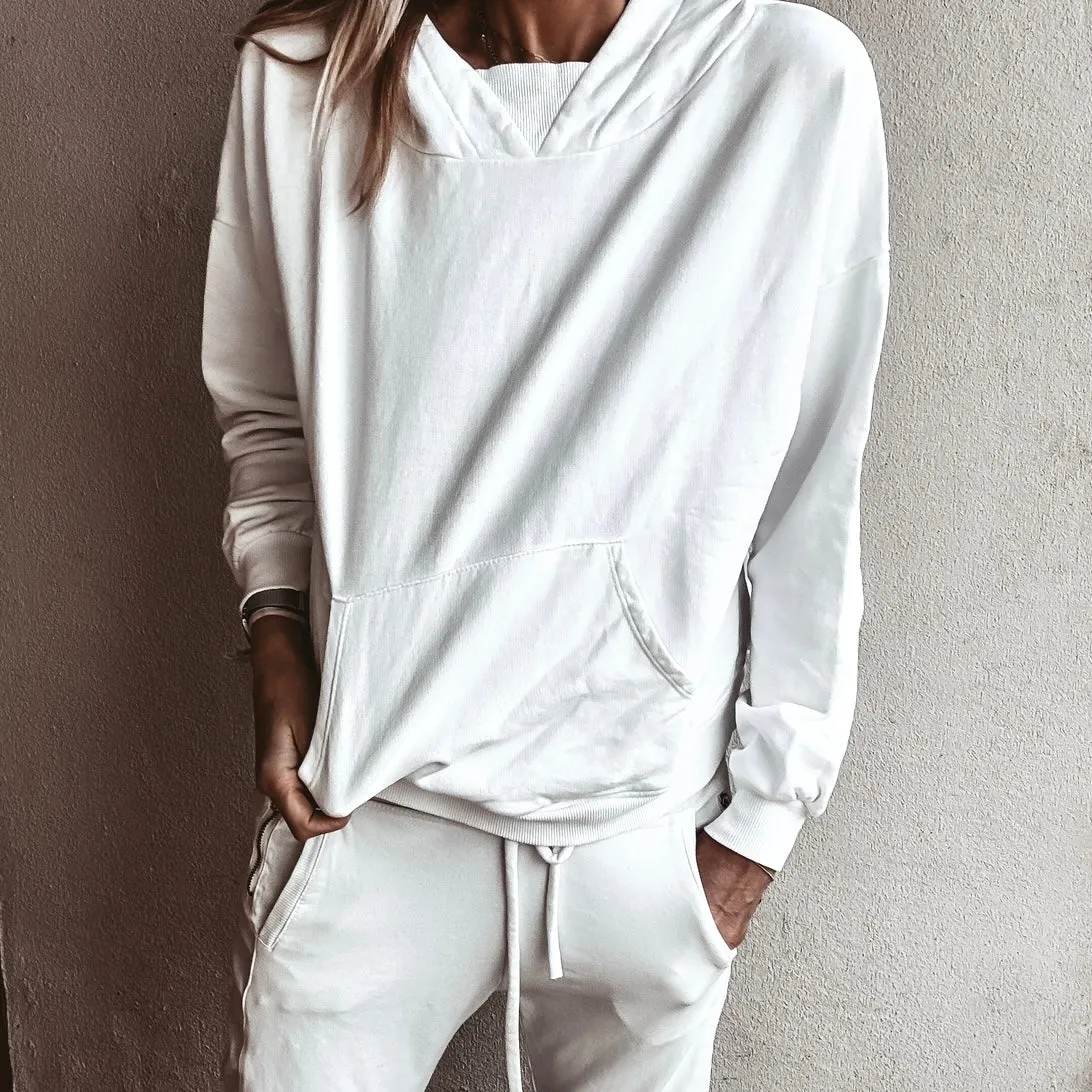 ULTIMATE WHITE super slouchy relaxed hoody *NEW*