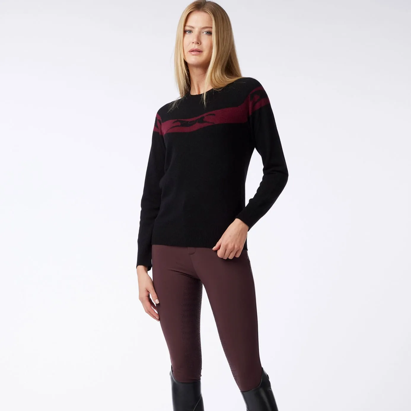 Vestrum Linz Knitted Sweater - Black/Ruby Wine