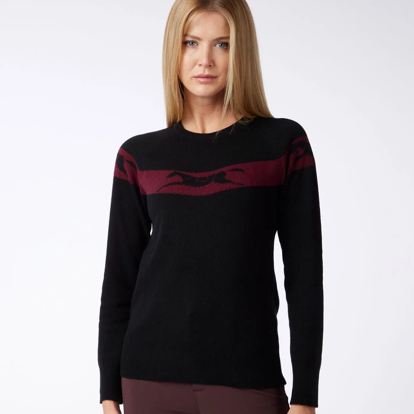 Vestrum Linz Knitted Sweater - Black/Ruby Wine