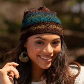 Women's Alpaca Knit Hat in Multicolor - Earth and Sky | NOVICA