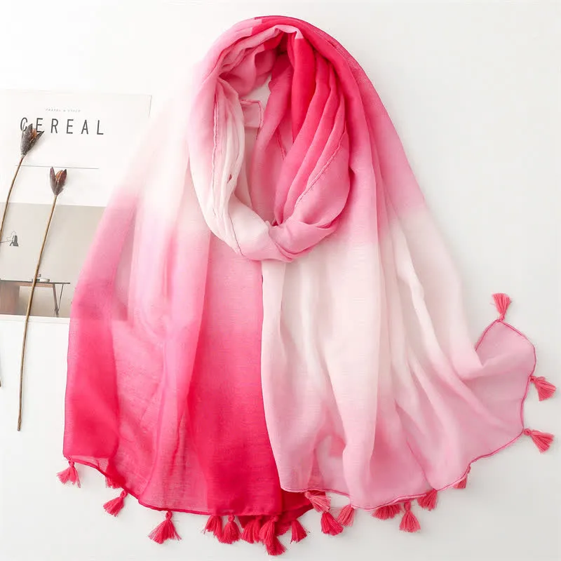 Women's Fresh Unique Gradient Color Thin Scarf