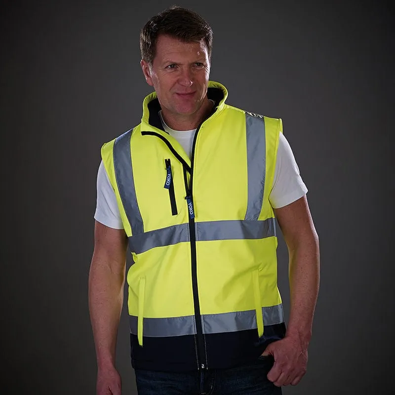 Yoko Hi Vis Softshell Premium Waterproof Gilet