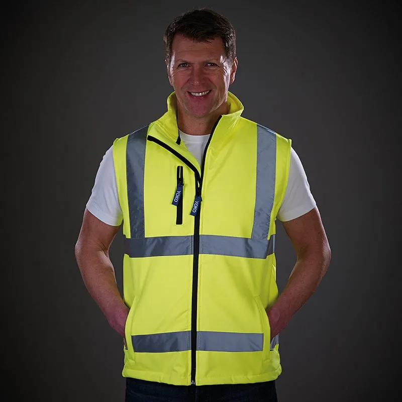 Yoko Hi Vis Softshell Premium Waterproof Gilet