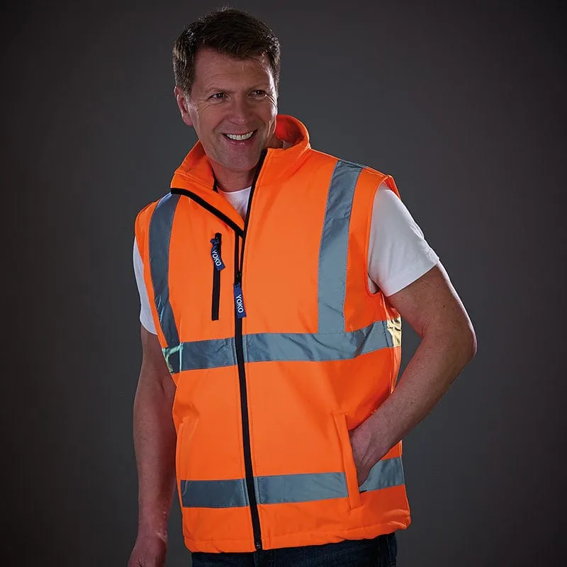 Yoko Hi Vis Softshell Premium Waterproof Gilet