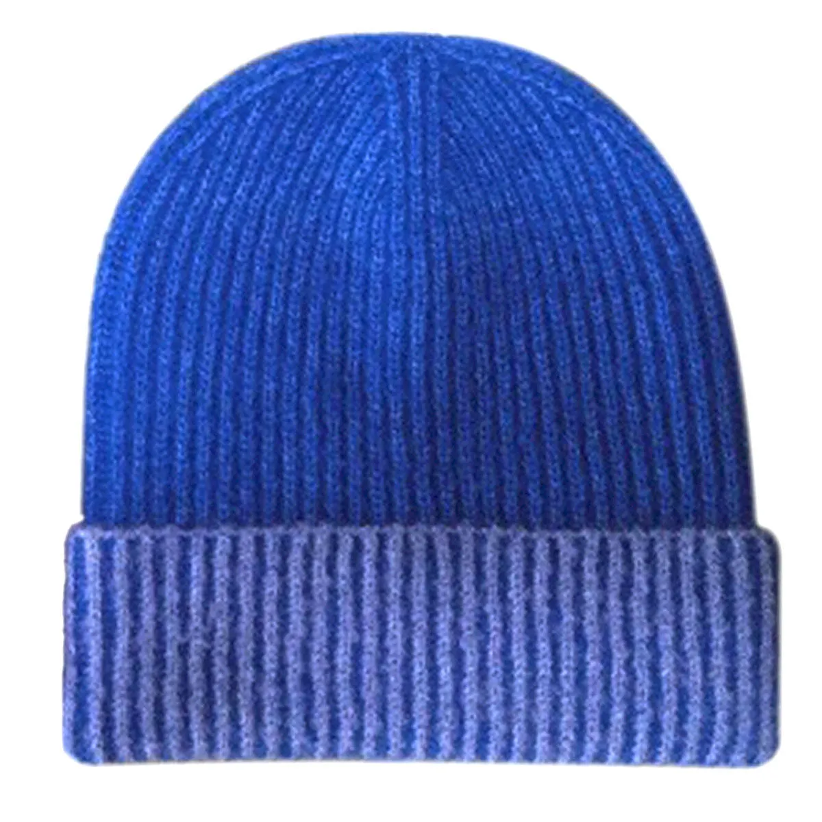 Zeta Phi Beta Inspired Beanie Cuffed Hat for Women Blue Two Tone