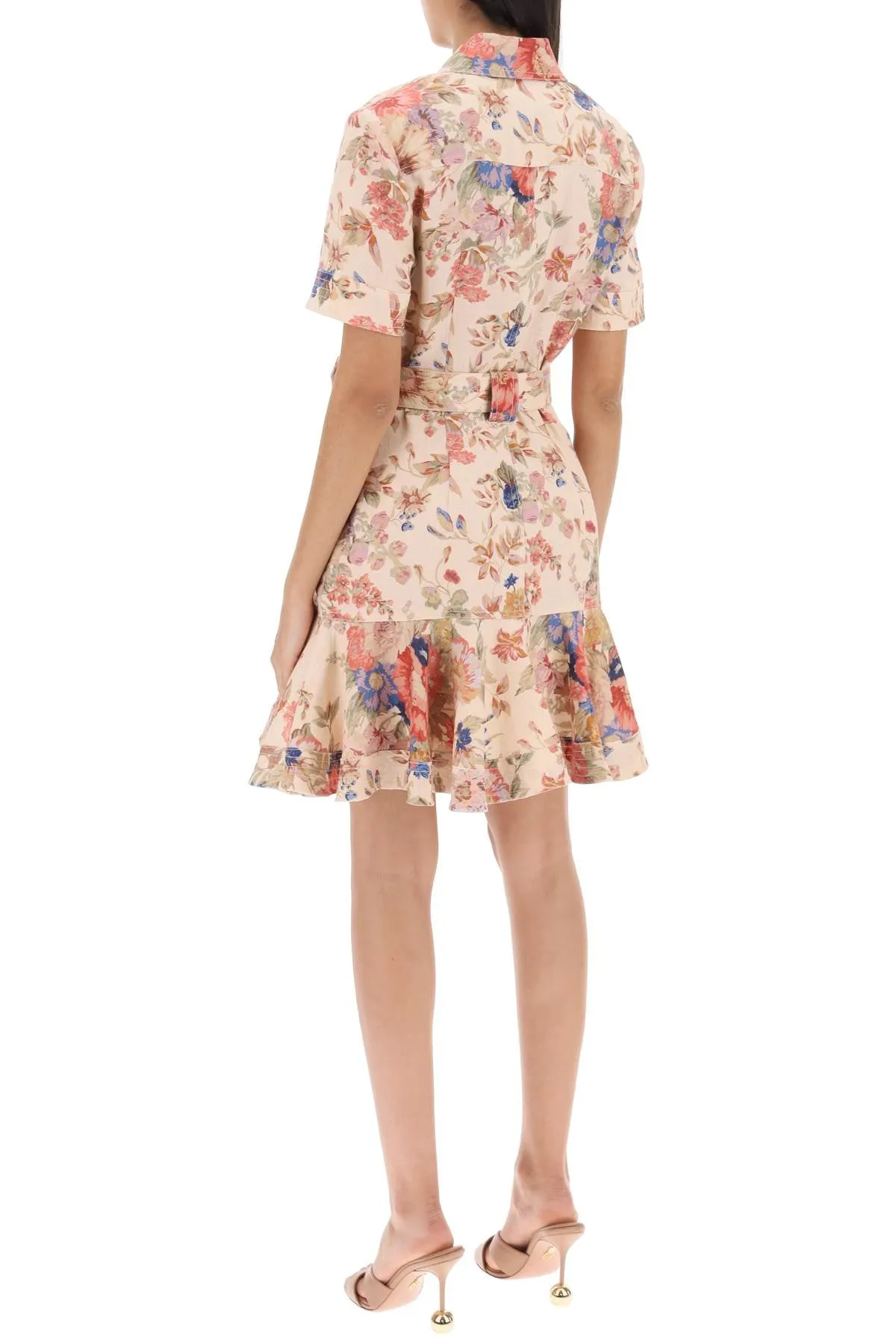 Zimmermann august belted linen shirt dress